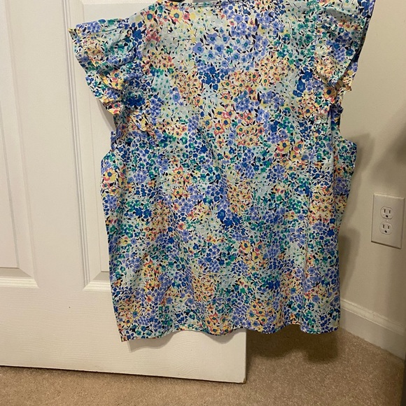 NWOT J CREW FACTORY FLORAL RUFFLE BLOUSE - Picture 3 of 6